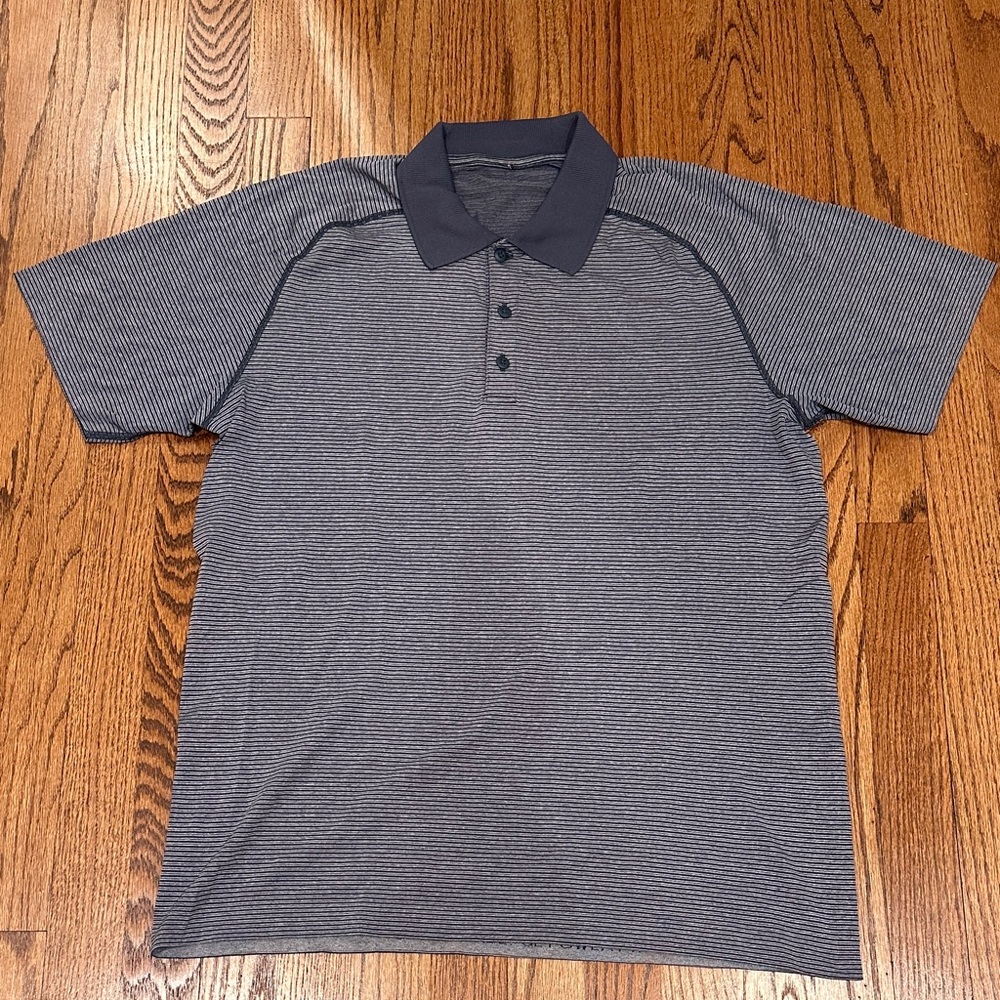 Lululemon Men's Striped Polo Shirt - Navy